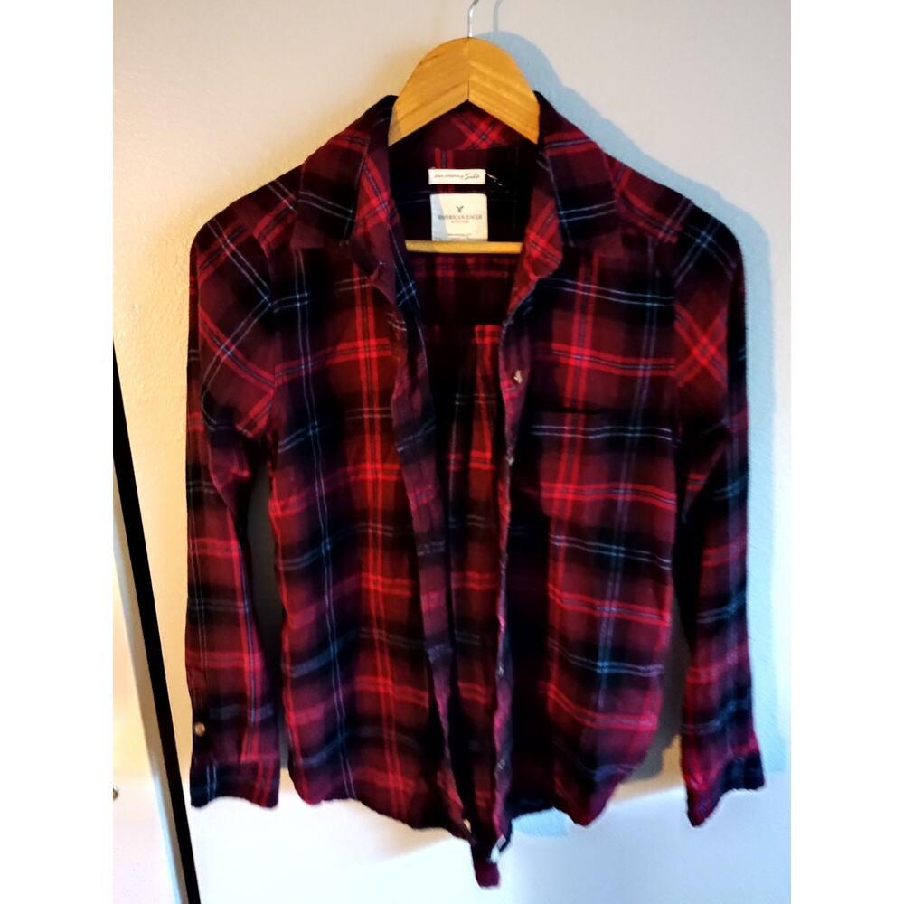 Women's flannel button down shirt XS